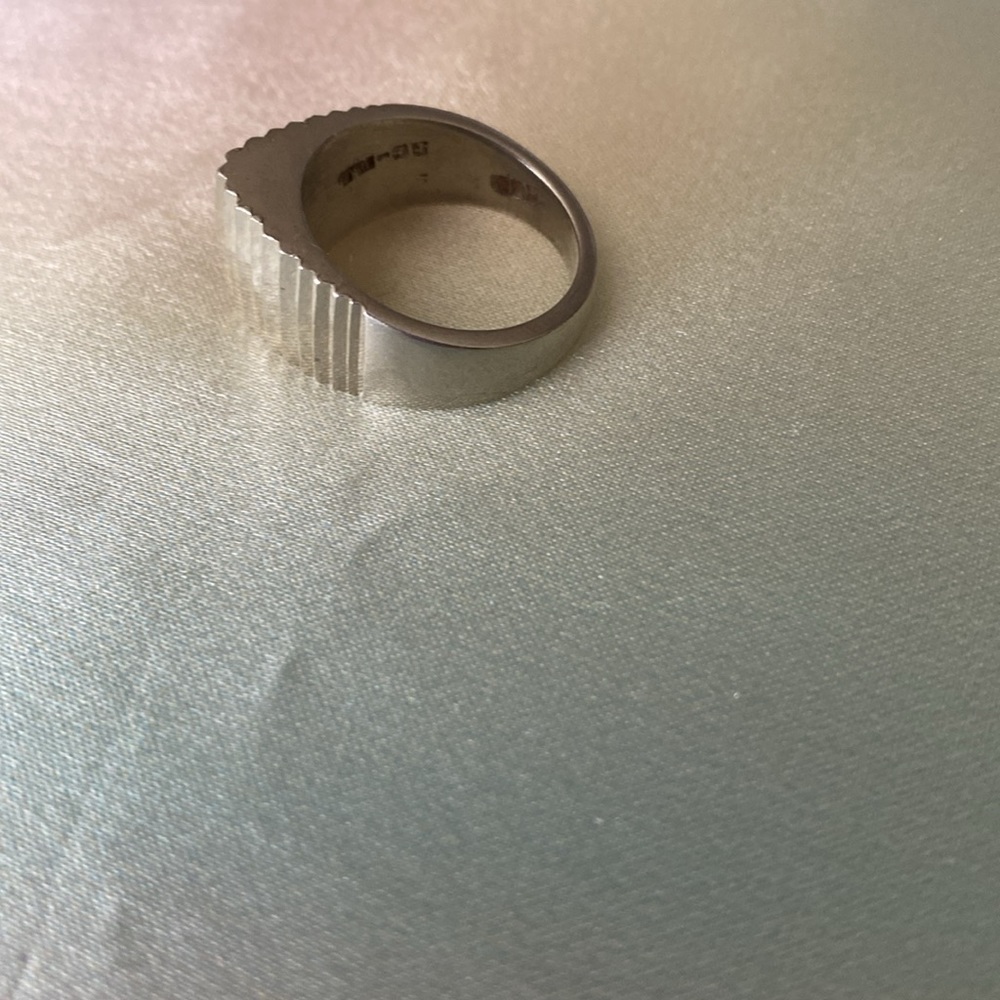 Solid Sterling Silver 925 Art Deco Ring - image 2